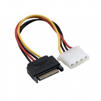Adaptador SATA macho - Molex fêmea 15cm