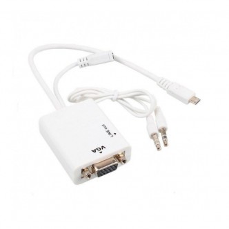 Adaptador MHL 5 pinos a VGA + Micro USB