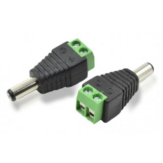 Conector DC macho de 2 pinos
