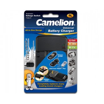 Camelion LBC-312 Carregador universal de pilhas e baterias Ni-MH, Ni-Cd 3.6~3.7V / 7.2~7.4V com saída USB 