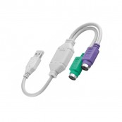 Adaptador USB a 2 x PS/2 teclado e rato