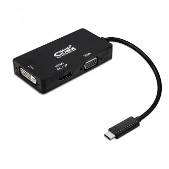 Nanocable 10.16.4301-BK Conversor USB-C a VGA/HDMI/DVI 15 cm