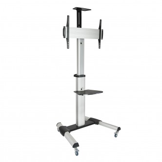 TooQ FS1870M-B Suporte de chão em alumínio com bandeja e rodas para TV/monitor de 37" a 70"