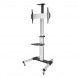 TooQ FS1870M-B Suporte de chão em alumínio com bandeja e rodas para TV/monitor de 37" a 70"