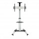 TooQ FS1870M-B Suporte de chão em alumínio com bandeja e rodas para TV/monitor de 37" a 70"