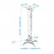 TooQ PJ2012T-W Suporte de teto inclinável e extensível para projector branco